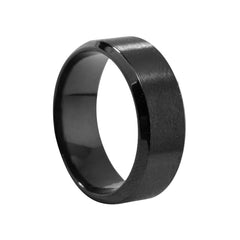 Stainless Steel Ring Matte Finish Beveled Polished Edge Comfort Fit