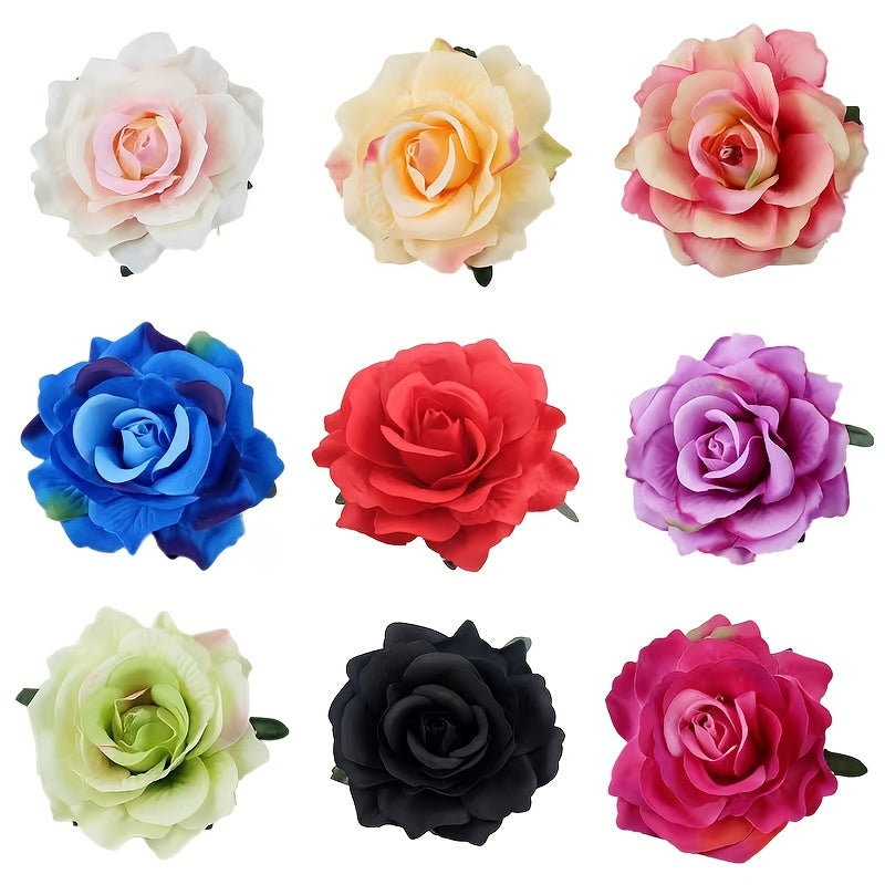 Boho Style Rose Flower Hairpin Hair Clip for Wedding Beach Daily Use