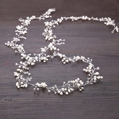 Wedding Bridal Headband Headpieces Crystals Faux Pearls Hair Vine