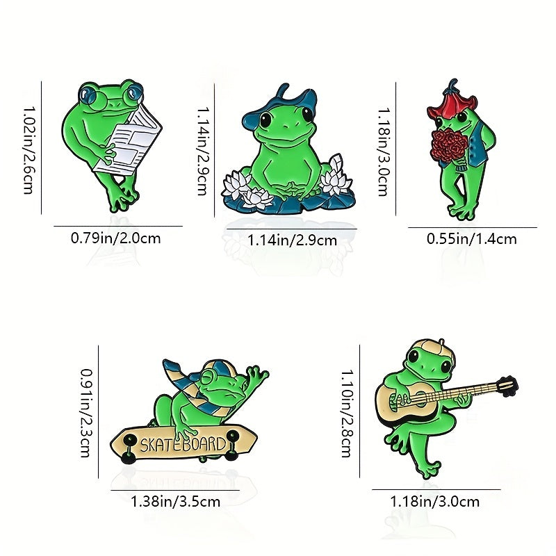 Frog Shaped Green Brooch Alloy Cartoon Pin