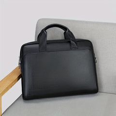 Large Leather Laptop Briefcase with Shoulder Harness