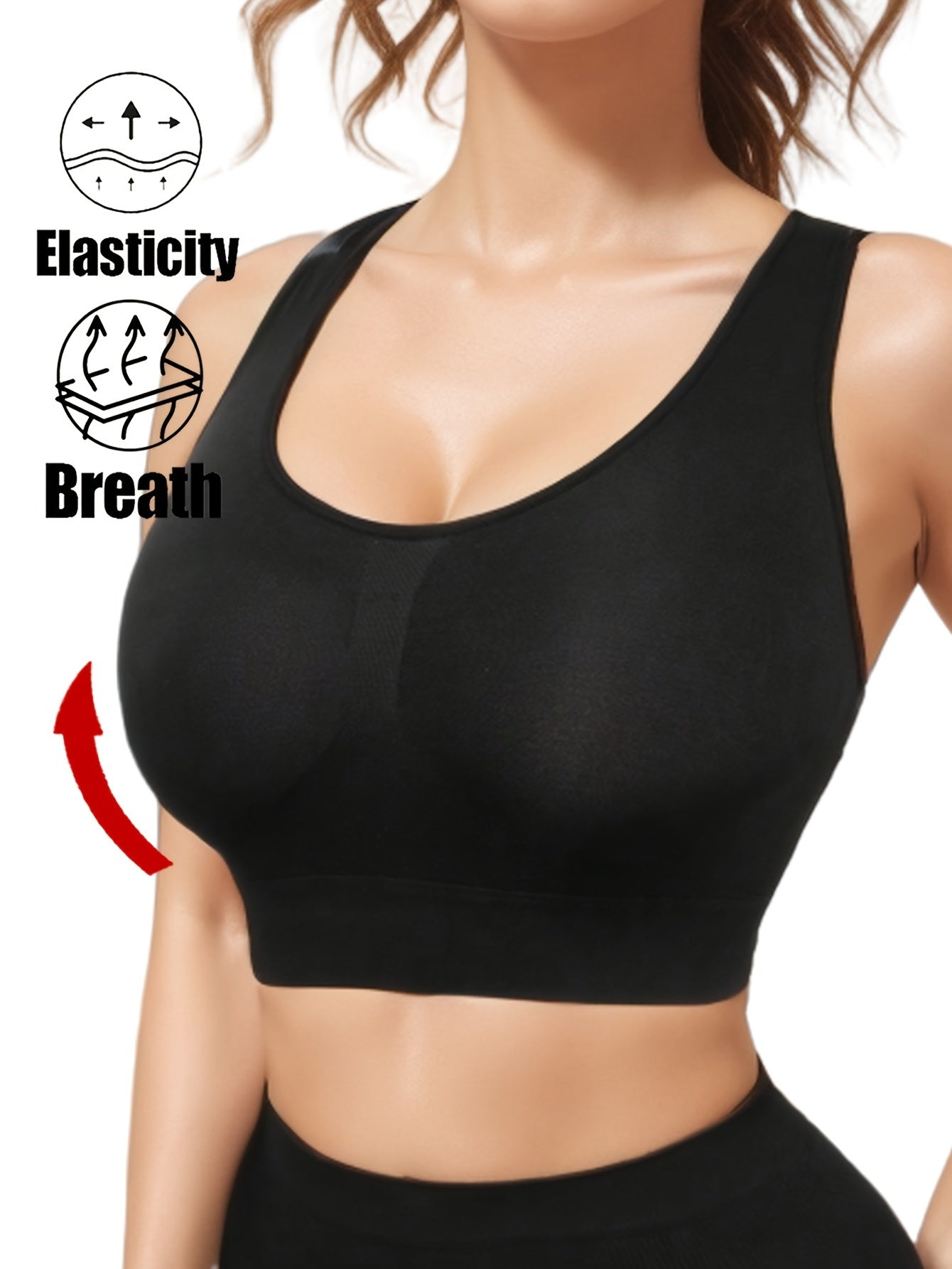 Solid Tank Top Sleeveless Sports Crop Top Women's Lingerie