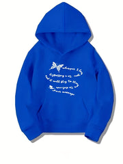 Girls Butterfly Print Hooded Sweatshirt Top Long Sleeve Hoodie Pullovers