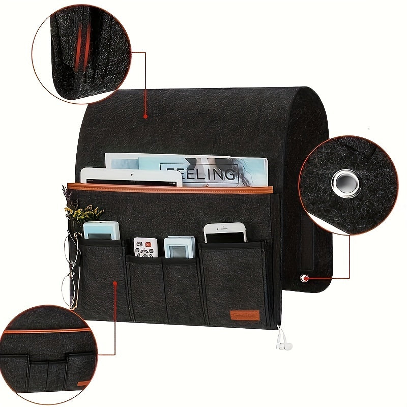 Felt Bedside Storage Bag Remote Control Organizer Dorm Room Hanging Organizer