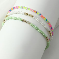 Colorful Beaded Anklet Set - Summer Beach Jewelry