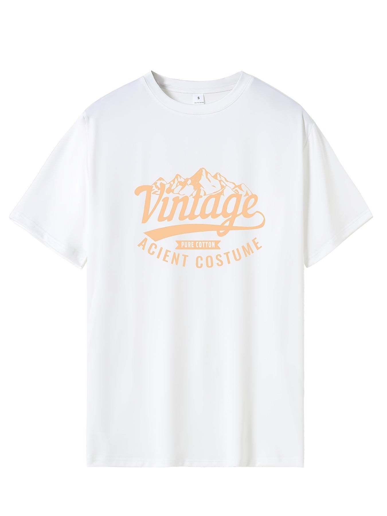 Mountain & Car Print Men's Graphic Crew Neck T-shirt