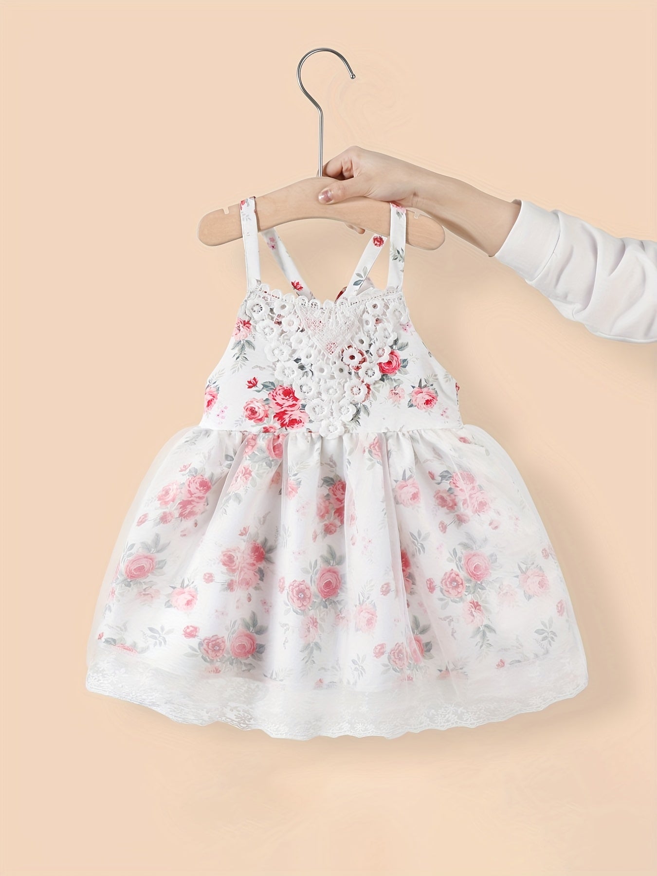 Toddler Girls Rose Graphic Cami Princess Dress For Party Beach