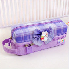 Plaid Pencil Case for Students
