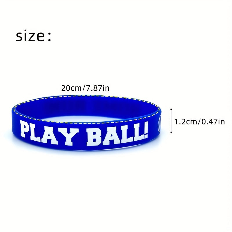 Home Run Baseball Bracelet 8 Pcs Silicone Play Ball Party School Competition Wri