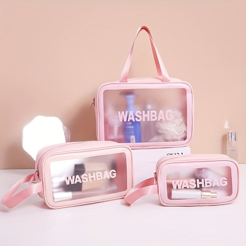 Transparent Waterproof Cosmetic Bag Hangable Makeup Storage Organizer