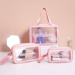 Transparent Waterproof Cosmetic Bag Hangable Makeup Storage Organizer