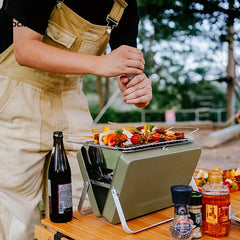 Portable BBQ Grill Shelf for Camping and Picnic