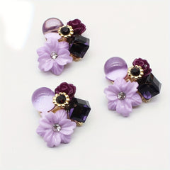 10Pcs 21mm Rhinestone Flower Buttons for DIY Wedding Gift Bouquet Decoration