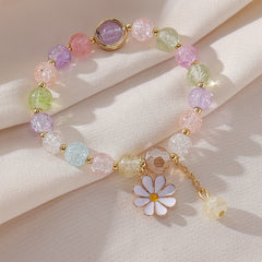 Summer Style Beaded Daisy Pendant Bracelet for Women
