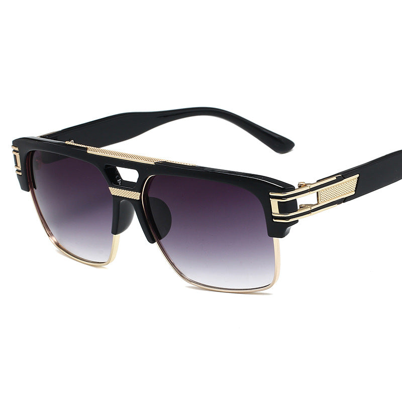 Square Frame Vintage Sunglasses Classic Metal Gradient Shades Sunglasses