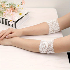 Lace Elbow Brace Sleeve Solid Sunscreen Cover Short Half Arm Sleeve