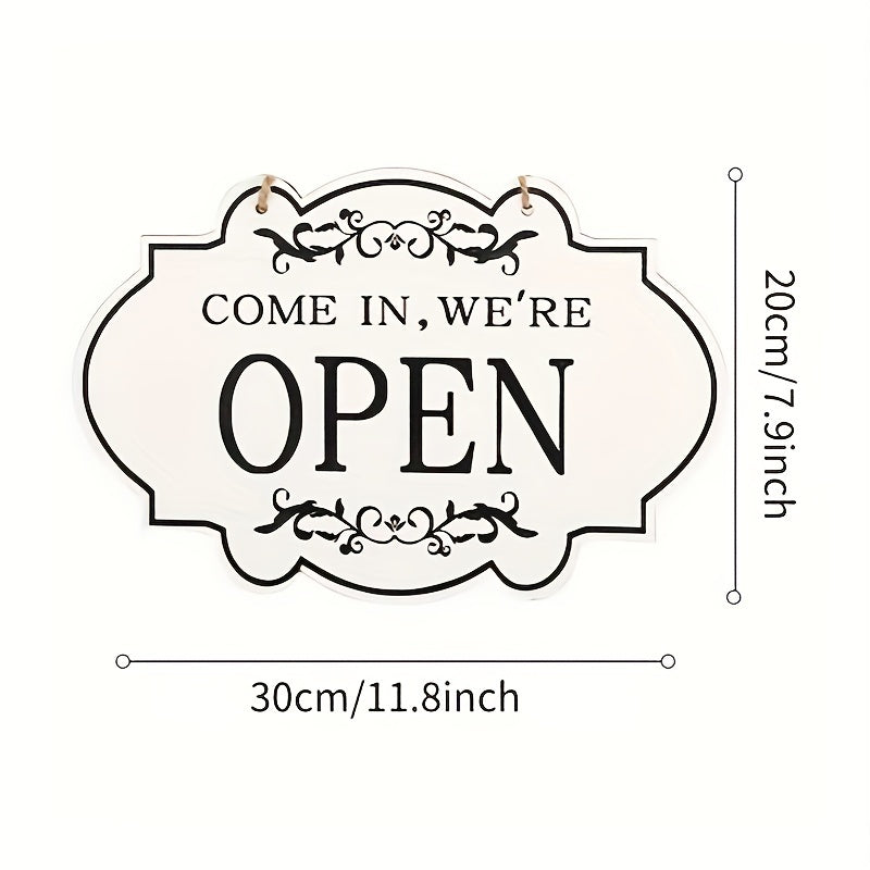 Double sided Door Sign Wooden OPEN CLOSED Bar Shop Sign