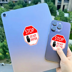 Stop Do Not Enter Vinyl Stickers - Smooth Surface Decorations