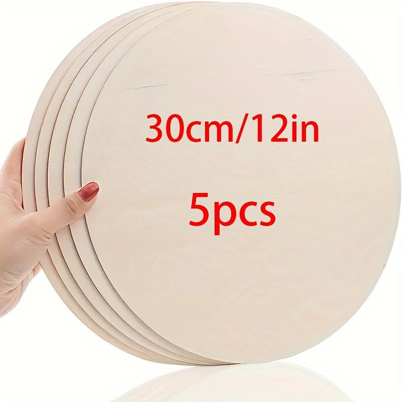 5 Pack 12 Inch Blank Wooden Circles for Crafts DIY Wood Rounds