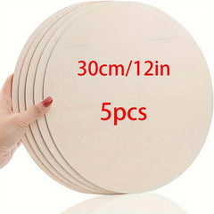 5 Pack 12 Inch Blank Wooden Circles for Crafts DIY Wood Rounds