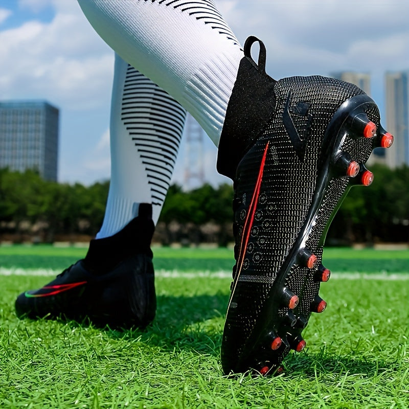 Boy's High Top Non Slip AG Football Cleat Soccer Shoes