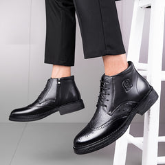 Men's Brogue Wingtip Derby Boots Lace-up Casual Walking Dress Shoes