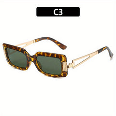 Jelly Frame Hollow Metal Temple Gradient Glasses UV400