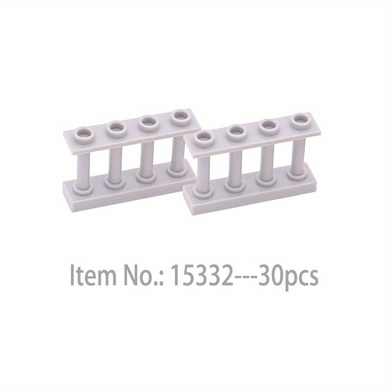 30pcs Building Block Scenes Fence Handrail Pen Railing Compatible Parts Model
