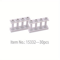 30pcs Building Block Scenes Fence Handrail Pen Railing Compatible Parts Model