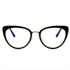 Vintage Cat Eye Clear Lens Glasses Anti Light Reading Minimalist Metal Eyewear
