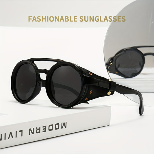Vintage Round Frame Steampunk Sunglasses UV400