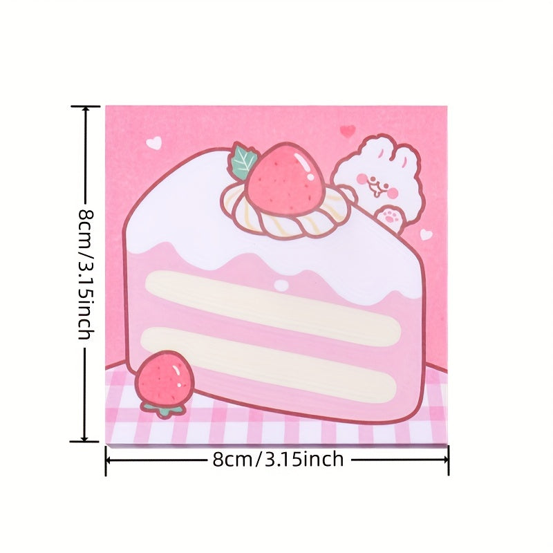 4pcs Cartoon Sticky Notes Heart Memo Pad Student Memo Paper