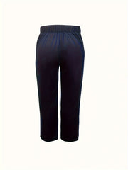  Casual Pants Women's Plus Solid Elastic Straight Leg Trousers