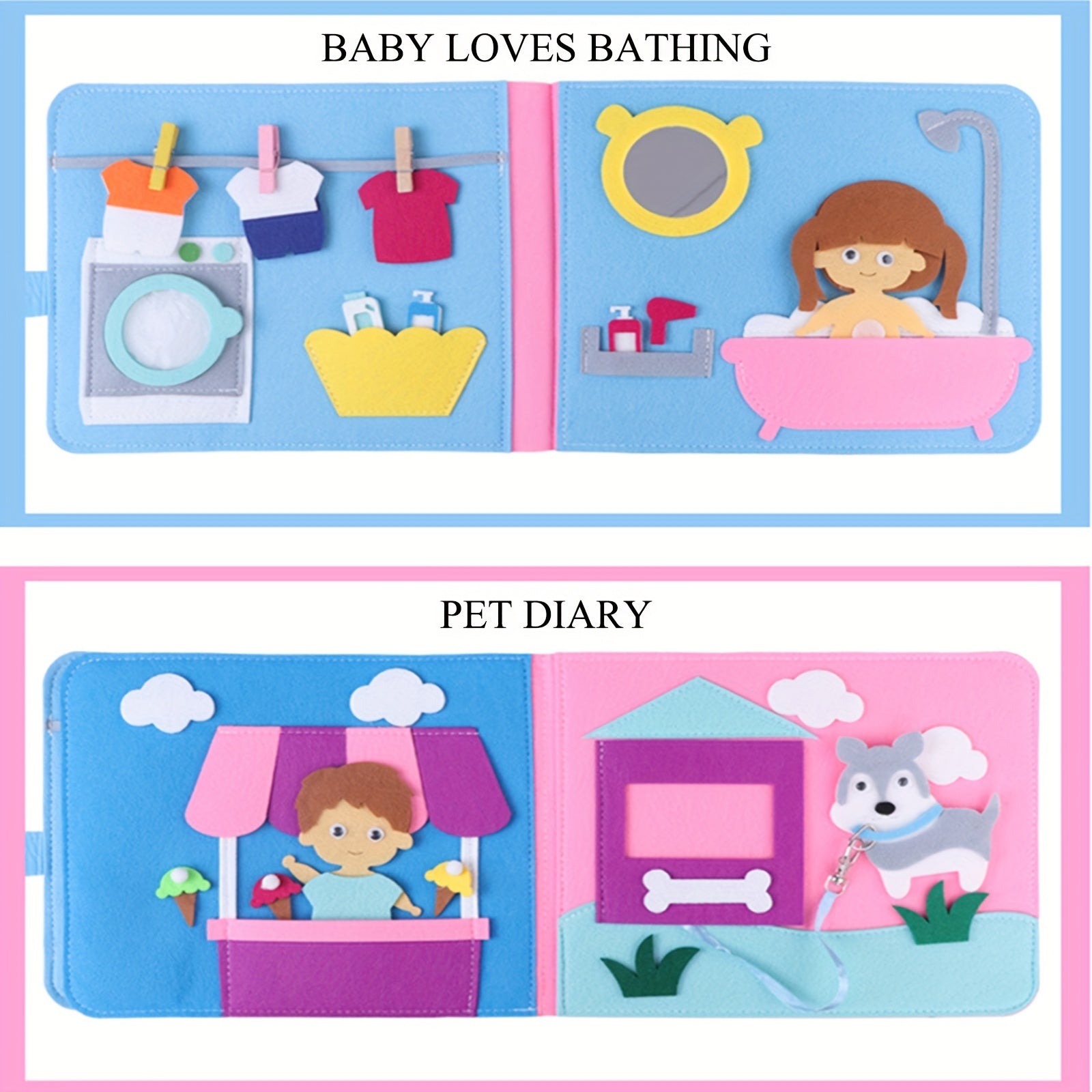 Washable 3D Baby Story Cloth Book - Perfect Travel Toy