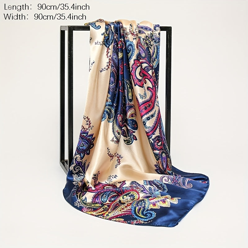 Tassel Scarf Floral Printed Warm Scarf Long Lightweight Scarf