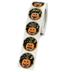 500pcs Halloween Pumpkin Round Stickers for Gift Food Packaging Reward Play Toy