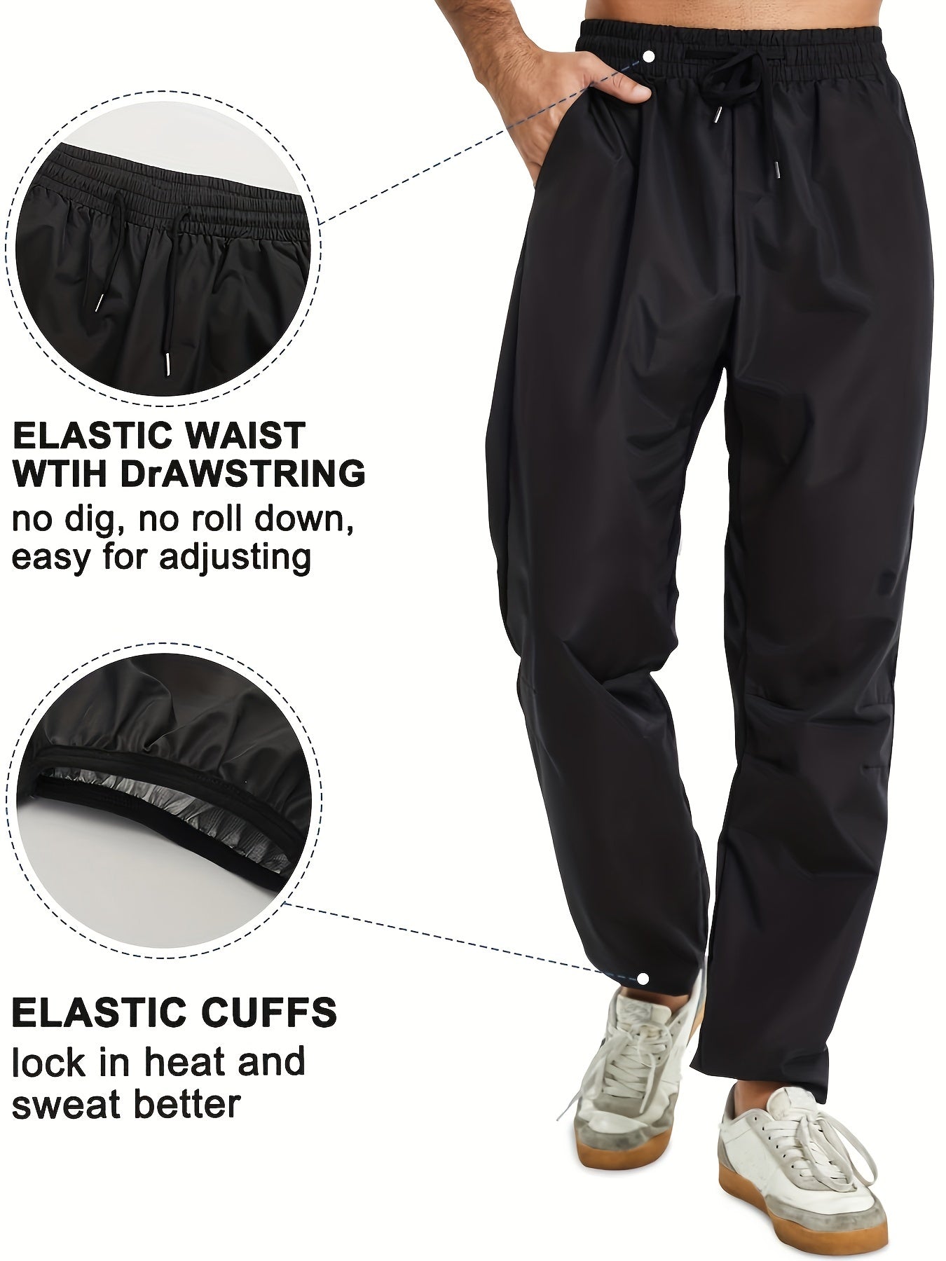 Men's Sauna Sweat Pants for Weight Loss and Comfort