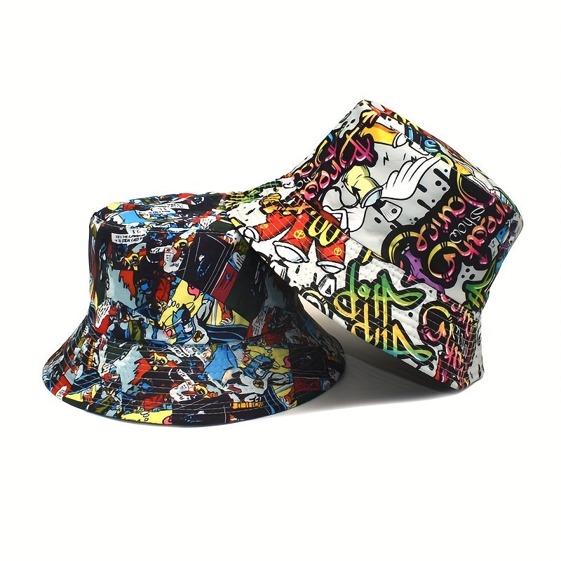 Cartoon Pattern Reversible Bucket Hat for Men and Women