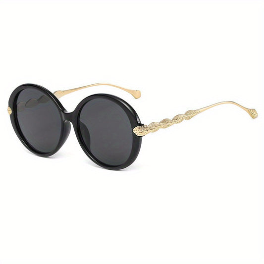 Large Oval Sunglasses For Women Leaf Gradient UV400 Sun Shades Glasses