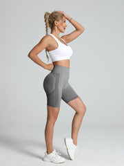 High Waist Yoga Sports Shorts Tummy Control Stretchy Seamless Fitness