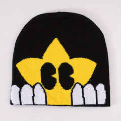 Cartoon Star Jacquard Beanie Candy Lightweight Knitted Skull Cap Unisex