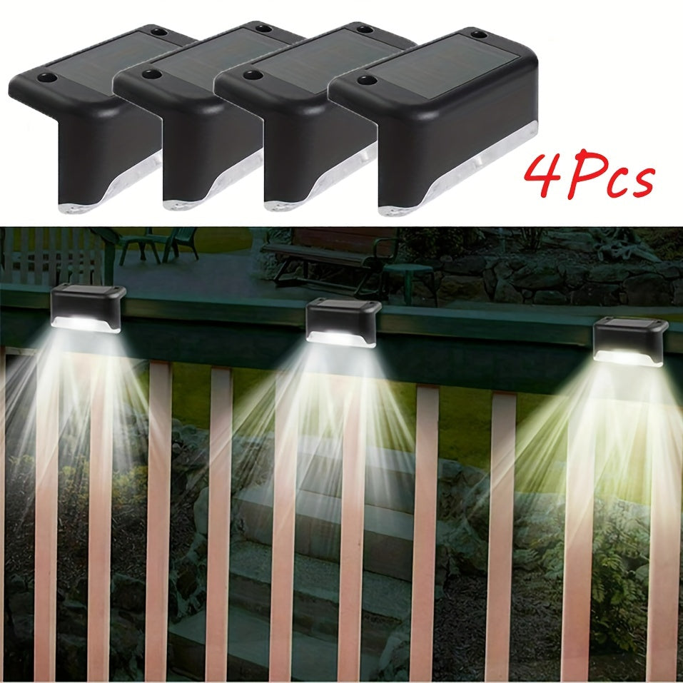 4pcs Solar Deck Lights Waterproof LED Landscape Light