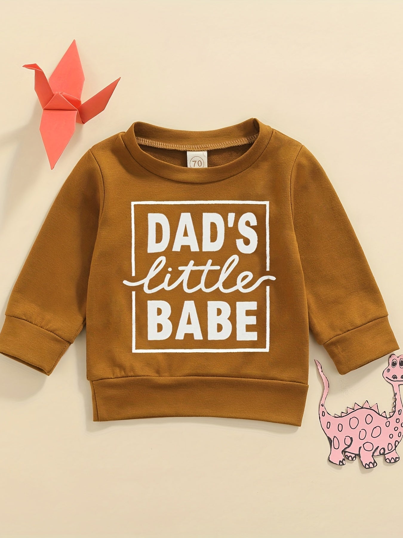 Boy's Long Sleeve Sweatshirt DAD'S Little BABE Toddler Baby Casual Tops