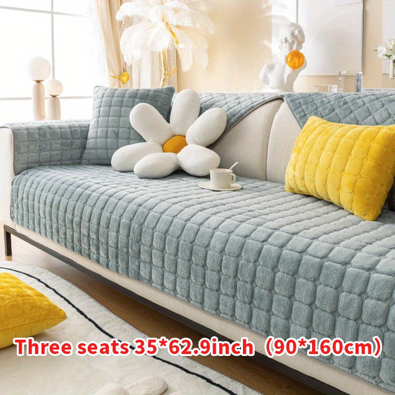 Winter Plush Sofa Slipcover Non-slip Couch Cover Universal Furniture Protector