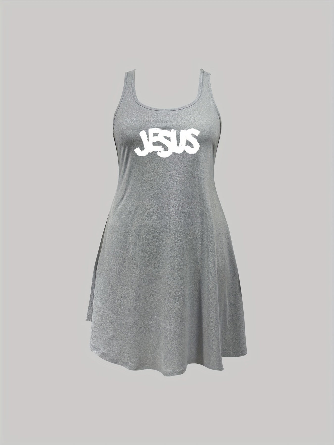 Letter Print Tank Sleep Dress