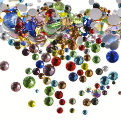 800pcs Round Nail Art Flat Backs Acrylic Rhinestones