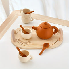 Silicone Afternoon Tea Pretend Play Toy for Parent Child Game