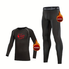 2pcs Kids Fleece Lined Compression Base Set