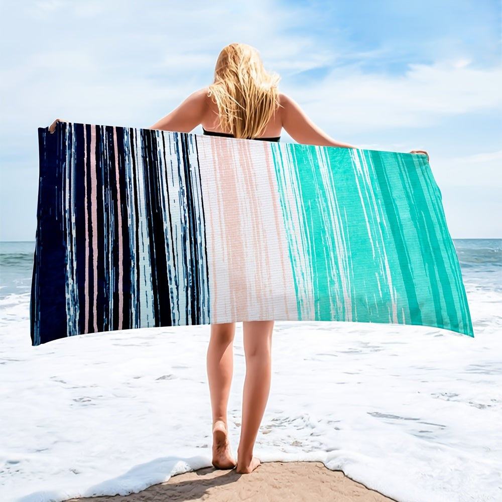 Striped Quick Dry Microfiber Large Beach Towel