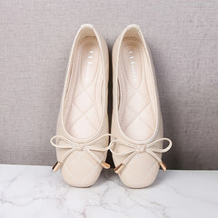 Bow Decor Square Toe Ballet Flats for Women
